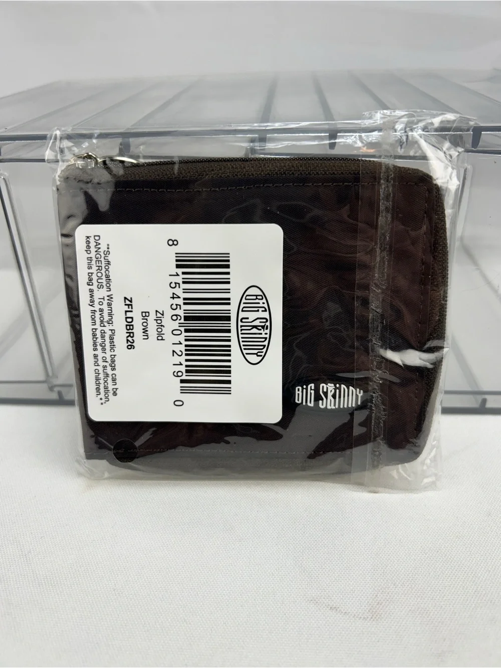 Big Skinny Brown Zip Wallet